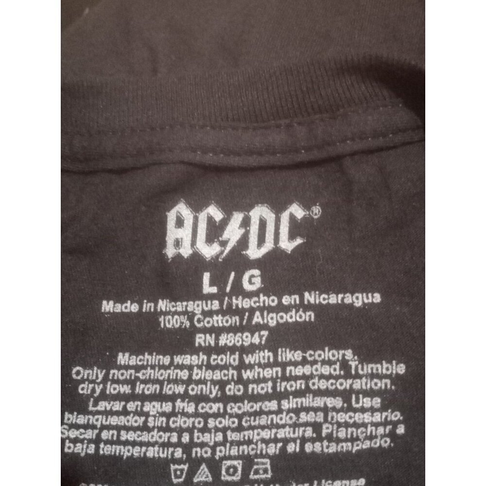 AC/DC Back In Black T-Shirt Large L Black Short Sleeve World Tour 1980-1981 - Picture 6 of 9